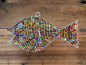 Preview: FISCH 13 cm aus Draht & Perlen