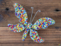 Preview: SCHMETTERLING 13 cm bunt aus Draht & Perlen