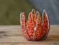 Preview: Teelichhalter PROTEA 10 cm rot-orange