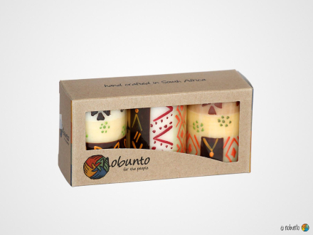 AKONO Geschenkbox 3 x Stumpenkerze
