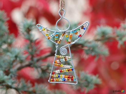 Anhänger ENGEL SPIRALE 8 cm bunt