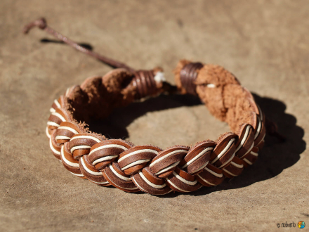 Armband TWIST braun-weiß