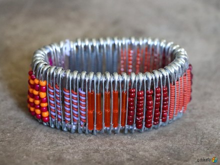 Armband SAFETY PINS orange-violett