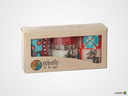 ASILI Geschenkbox 3 x Stumpenkerze