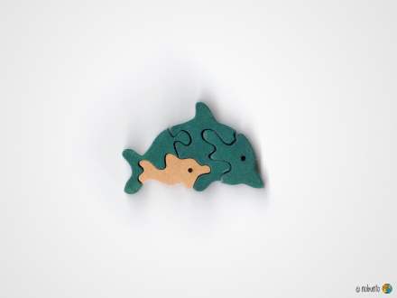 Mini-Holzpuzzle DELFIN