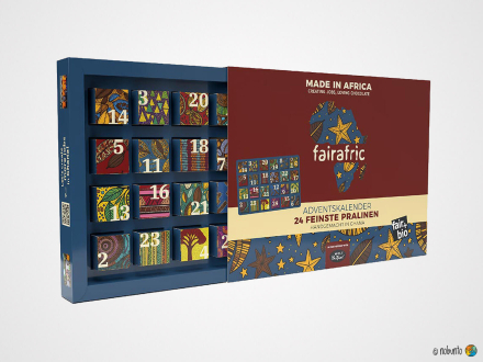 fairafric Adventskalender mit 24 veganen Bio-Pralinen (24 x 10 g / 240 g)