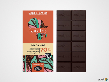 fairafric Bio Zartbitter-Schokolade Kakaosplitter 70 % (80 g)