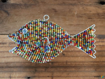 FISCH 13 cm aus Draht & Perlen