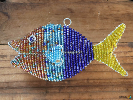 FISCH 13 cm aus Draht & Perlen