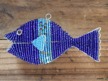 FISCH 13 cm aus Draht & Perlen