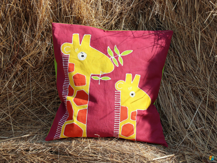 Kissenbezug SAFARI KIDS GIRAFFE handbemalt