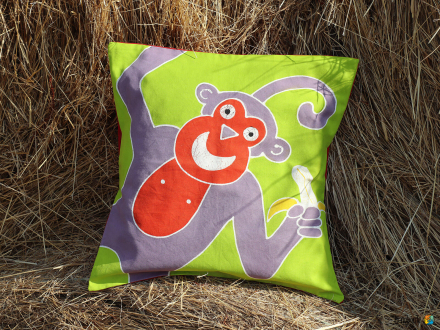 Kissenbezug SAFARI KIDS MONKEY handbemalt