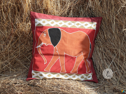 Kissenbezug SAFARI ELEPHANT BUSHWAYS handbemalt