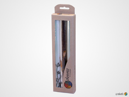 KIWANJA Geschenkbox 3 x Stabkerze