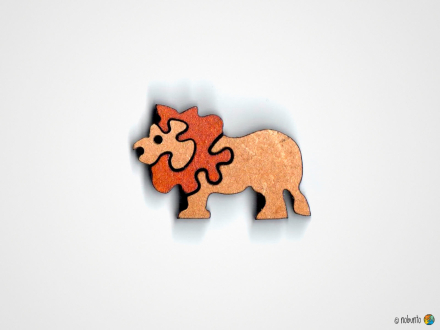 Mini-Holzpuzzle LÖWE