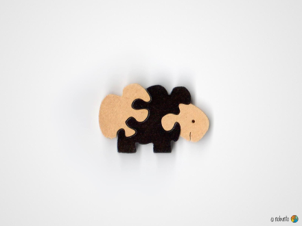 Mini-Holzpuzzle SCHAF