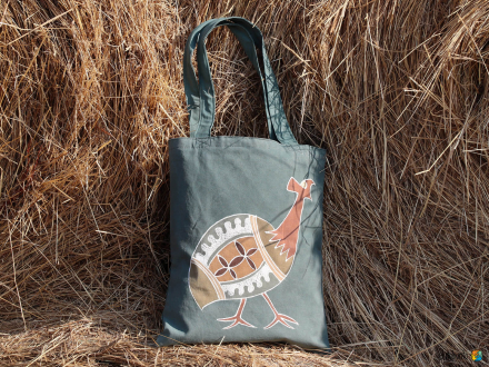 Stoffbeutel SAFARI GUINEA FOWL EARTH handbemalt