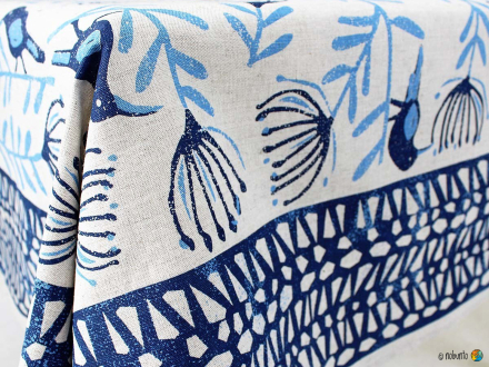 Tischdecke PINCUSHION TRELLIS blau 150 x 200 cm