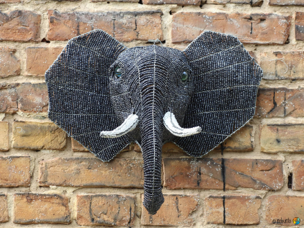 Wand-Deko ELEPHANT aus Draht & Perlen