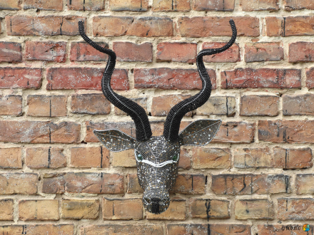 Wand-Deko KUDU aus Draht & Perlen
