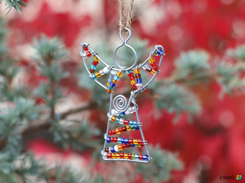 Anhänger ENGEL SPIRALE 7 cm bunt