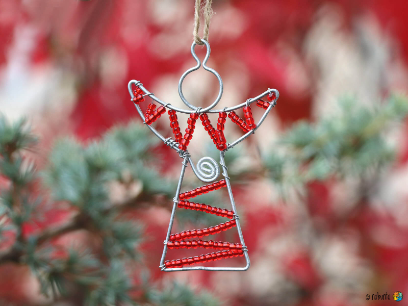 Anhänger ENGEL SPIRALE 8 cm rot