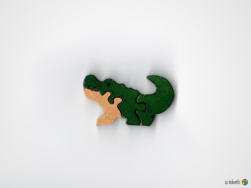Mini-Holzpuzzle KROKODIL