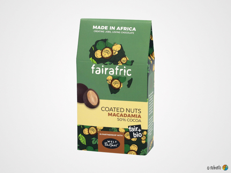 fairafric Bio-Macadamia in Zartbitter-Schokolade 50 % (100 g)