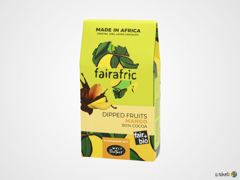 fairafric Bio Dipped Fruits - Mango in Zartbitter-Schokolade 80 % (100 g)