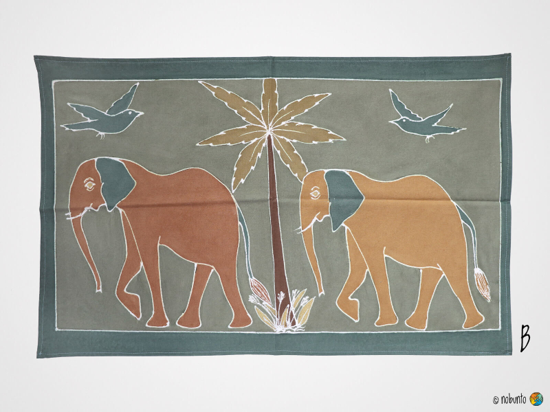 Geschirrtuch SAFARI ELEPHANT EARTH handbemalt