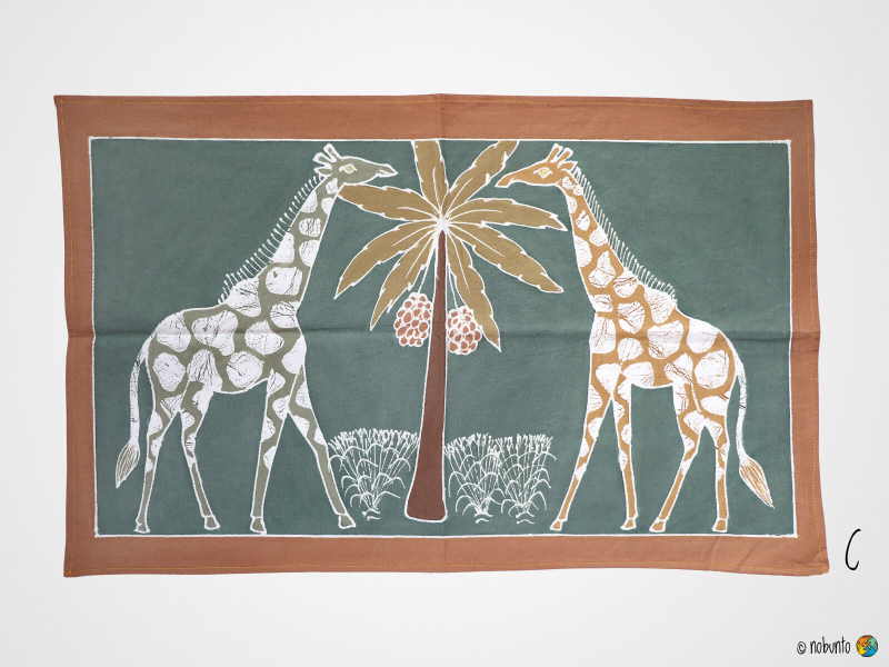 Geschirrtuch SAFARI GIRAFFE EARTH handbemalt