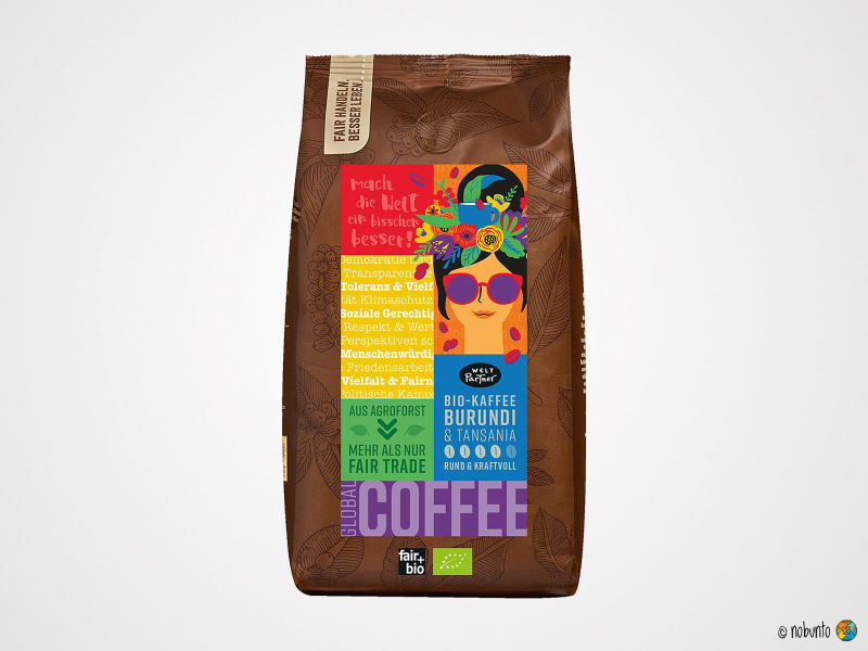 Kaffee REGENBOGEN Bohne kraftvoll fair+bio (500 g)