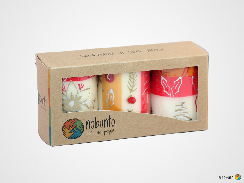 KIMETA Geschenkbox 3 x Stumpenkerze