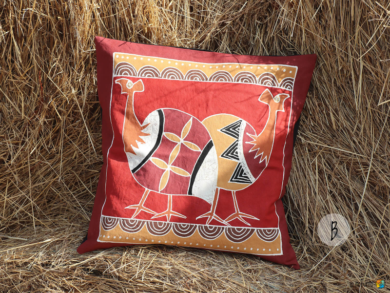 Kissenbezug SAFARI GUINEA FOWL BUSHWAYS handbemalt