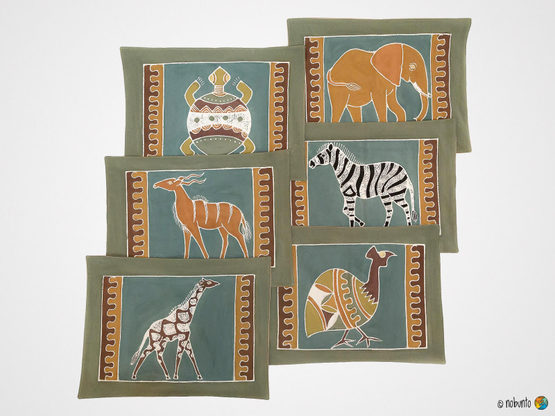 Tischset SAFARI EARTH handbemalt