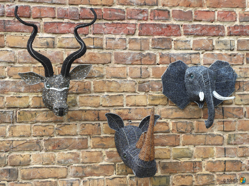 Wand-Deko ELEPHANT aus Draht & Perlen